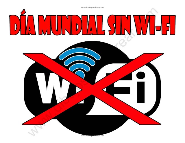 Día Mundial Sin WI-FI dibujo a color y para colorear